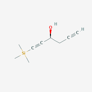 molecular formula C9H14OSi B14255183 1,5-Hexadiyn-3-ol, 1-(trimethylsilyl)-, (S)- CAS No. 188605-84-7