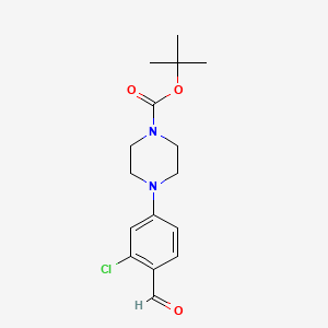 molecular formula C16H21ClN2O3 B1425522 4-(3-氯-4-甲酰基苯基)-哌嗪-1-羧酸叔丁酯 CAS No. 855524-34-4