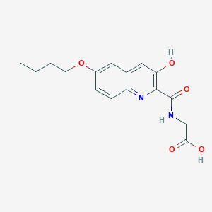 molecular formula C16H18N2O5 B14255260 Glycine, N-[(6-butoxy-3-hydroxy-2-quinolinyl)carbonyl]- CAS No. 189359-05-5