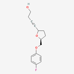 4-[(5S)-5-[(4-fluorophenoxy)methyl]oxolan-2-yl]but-3-yn-1-ol