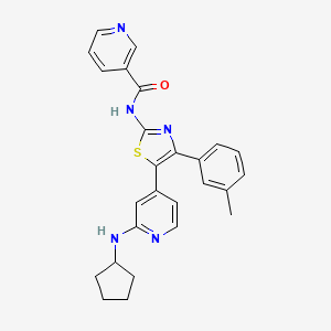 N-[5-(2-Cyclopentylamino-4-pyridyl)-4-(3-methylphenyl)-1,3-thiazol-2-YL]nicotinamide