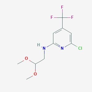 molecular formula C10H12ClF3N2O2 B1425530 6-氯-N-(2,2-二甲氧基乙基)-4-(三氟甲基)吡啶-2-胺 CAS No. 1208081-17-7