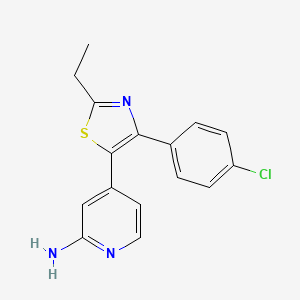 4-[4-(4-Chlorophenyl)-2-ethyl-1,3-thiazol-5-yl]pyridin-2-amine