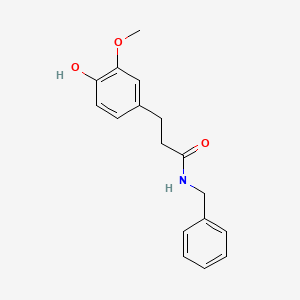 molecular formula C17H19NO3 B14255406 Benzenepropanamide, 4-hydroxy-3-methoxy-N-(phenylmethyl)- CAS No. 391609-32-8