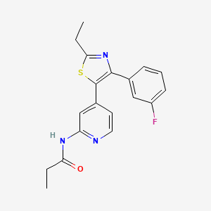 N-{4-[2-Ethyl-4-(3-fluorophenyl)-1,3-thiazol-5-yl]pyridin-2-yl}propanamide