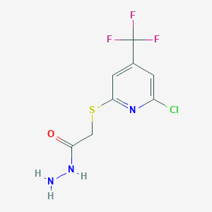 molecular formula C8H7ClF3N3OS B1425547 (6-Chloro-4-(trifluoromethyl)pyridin-2-ylsulfanyl)acethydrazide CAS No. 1053657-49-0