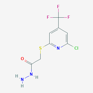 molecular formula C8H7ClF3N3OS B1425547 (6-氯-4-(三氟甲基)吡啶-2-基硫基)乙酰肼 CAS No. 1053657-49-0