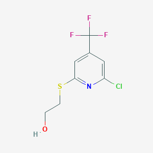 molecular formula C8H7ClF3NOS B1425548 2-Chloro-6-(2-hydroxyethylsulfanyl)-4-(trifluoromethyl)pyridine CAS No. 188591-51-7