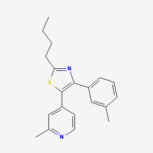 4-[2-Butyl-4-(3-methylphenyl)-1,3-thiazol-5-yl]-2-methylpyridine