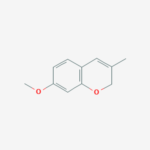 molecular formula C11H12O2 B14255503 2H-1-Benzopyran, 7-methoxy-3-methyl- CAS No. 184900-63-8