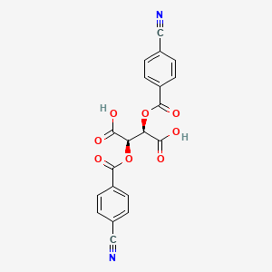 molecular formula C20H12N2O8 B14255521 (2R,3R)-2,3-Bis[(4-cyanobenzoyl)oxy]butanedioic acid CAS No. 252369-72-5