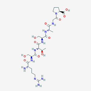 molecular formula C26H46N10O11 B14255531 N~5~-(Diaminomethylidene)-L-ornithyl-L-seryl-L-threonyl-L-seryl-L-alanylglycyl-L-proline CAS No. 189289-36-9