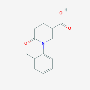molecular formula C13H15NO3 B1425575 1-(2-Methylphenyl)-6-oxopiperidine-3-carboxylic acid CAS No. 1273930-85-0