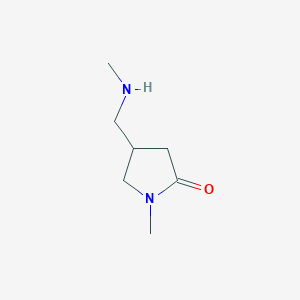 molecular formula C7H14N2O B1425580 1-甲基-4-[(甲基氨基)甲基]-2-吡咯烷酮 CAS No. 933748-71-1
