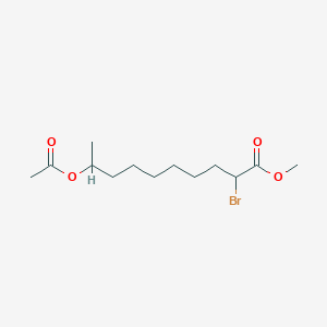 Decanoic acid, 9-(acetyloxy)-2-bromo-, methyl ester