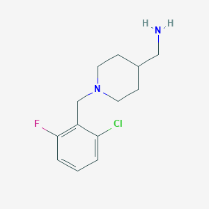 molecular formula C13H18ClFN2 B1425592 {1-[(2-Chloro-6-fluorophenyl)methyl]piperidin-4-yl}methanamine CAS No. 1275707-33-9