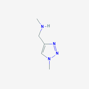 molecular formula C5H10N4 B1425596 methyl[(1-methyl-1H-1,2,3-triazol-4-yl)methyl]amine CAS No. 1083396-18-2