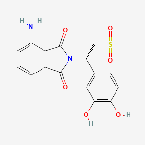 molecular formula C17H16N2O6S B1425616 (S)-4-氨基-2-[1-(3,4-二羟基苯基)-2-甲磺酰基乙基]-异吲哚-1,3-二酮 CAS No. 1384439-80-8