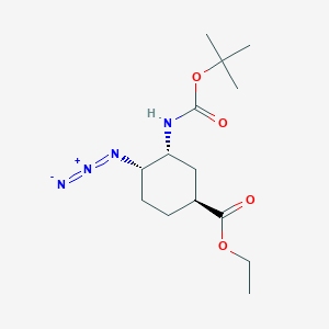 molecular formula C14H24N4O4 B1425640 （1S,3R,4S）-4-叠氮基-3-（{[叔丁氧基）羰基]氨基}环己烷-1-羧酸乙酯 CAS No. 365997-34-8