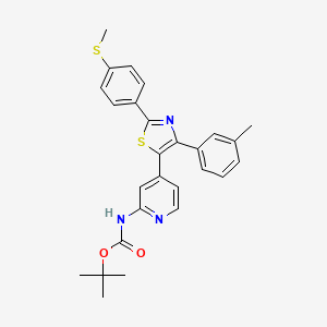 tert-Butyl (4-{4-(3-methylphenyl)-2-[4-(methylsulfanyl)phenyl]-1,3-thiazol-5-yl}pyridin-2-yl)carbamate