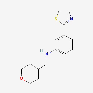 molecular formula C15H18N2OS B1425654 N-(氧杂-4-基甲基)-3-(1,3-噻唑-2-基)苯胺 CAS No. 1274010-84-2