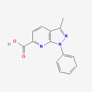 molecular formula C14H11N3O2 B1425655 3-甲基-1-苯基-1H-吡唑并[3,4-b]吡啶-6-羧酸 CAS No. 1274506-24-9