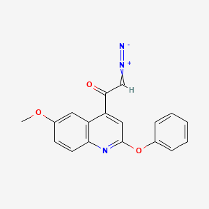 2-Diazonio-1-(6-methoxy-2-phenoxyquinolin-4-yl)ethen-1-olate