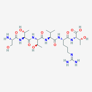 molecular formula C26H49N9O11 B14256725 L-Seryl-L-threonyl-L-threonyl-L-valyl-N~5~-(diaminomethylidene)-L-ornithyl-L-threonine CAS No. 329916-07-6