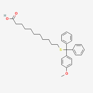 molecular formula C31H38O3S B14256757 11-{[(4-Methoxyphenyl)(diphenyl)methyl]sulfanyl}undecanoic acid CAS No. 376649-06-8