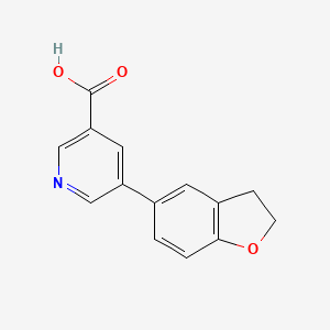 B1425682 5-(2,3-Dihydro-1-benzofuran-5-yl)pyridine-3-carboxylic acid CAS No. 1272838-47-7