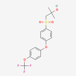 molecular formula C17H17F3O5S B14256822 2-Methyl-1-{4-[4-(trifluoromethoxy)phenoxy]benzene-1-sulfonyl}propan-2-ol CAS No. 439614-89-8