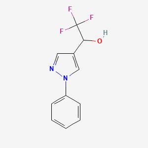 molecular formula C11H9F3N2O B1425683 2,2,2-三氟-1-(1-苯基-1H-吡唑-4-基)乙醇 CAS No. 1275913-48-8