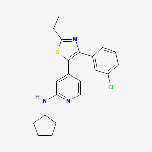 4-[4-(3-Chlorophenyl)-2-ethyl-1,3-thiazol-5-YL]-N-cyclopentyl-2-pyridylamine