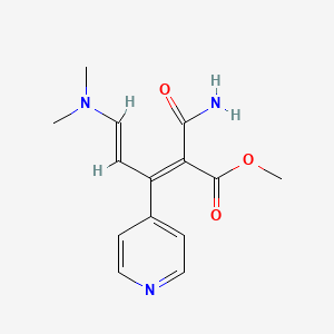molecular formula C14H17N3O3 B1425712 甲基(2Z,4E)-2-(氨基羰基)-5-(二甲氨基)-3-吡啶-4-基戊-2,4-二烯酸酯 CAS No. 1374510-85-6