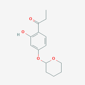 molecular formula C14H18O4 B14257195 1-Propanone, 1-[2-hydroxy-4-[(tetrahydro-2H-pyran-2-yl)oxy]phenyl]- CAS No. 270084-45-2