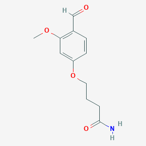 molecular formula C12H15NO4 B14257200 4-(4-Formyl-3-methoxyphenoxy)butanamide CAS No. 460357-83-9