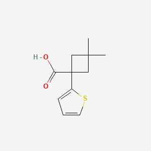 molecular formula C11H14O2S B1425725 3,3-二甲基-1-(噻吩-2-基)环丁烷-1-羧酸 CAS No. 880166-21-2