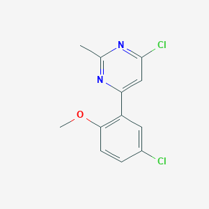 molecular formula C12H10Cl2N2O B1425734 4-氯-6-(5-氯-2-甲氧基苯基)-2-甲基嘧啶 CAS No. 774607-92-0