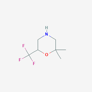 molecular formula C7H12F3NO B1425735 2,2-二甲基-6-(三氟甲基)吗啉 CAS No. 1478030-16-8