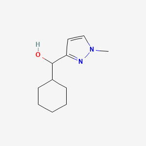 molecular formula C11H18N2O B1425737 cyclohexyl(1-methyl-1H-pyrazol-3-yl)methanol CAS No. 1483270-16-1