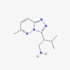 molecular formula C11H17N5 B1425739 3-Methyl-2-{6-methyl-[1,2,4]triazolo[4,3-b]pyridazin-3-yl}butan-1-amine CAS No. 1487769-83-4
