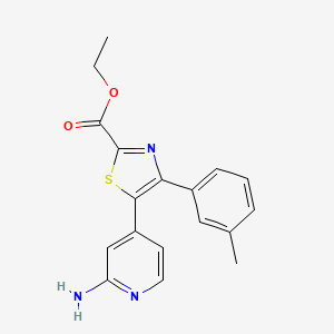 Ethyl 5-(2-aminopyridin-4-yl)-4-(3-methylphenyl)-1,3-thiazole-2-carboxylate