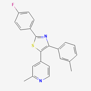 4-[2-(4-Fluorophenyl)-4-(3-methylphenyl)-1,3-thiazol-5-yl]-2-methylpyridine