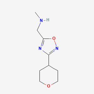 molecular formula C9H15N3O2 B1425751 Methyl(([3-(oxan-4-YL)-1,2,4-oxadiazol-5-YL]methyl))amine CAS No. 1483326-01-7