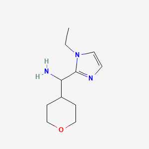 molecular formula C11H19N3O B1425752 (1-ethyl-1H-imidazol-2-yl)(oxan-4-yl)methanamine CAS No. 1467781-31-2