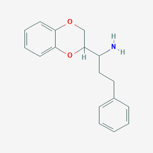 molecular formula C17H19NO2 B1425761 1-(2,3-二氢-1,4-苯并二氧杂环-2-基)-3-苯基丙-1-胺 CAS No. 1478335-85-1