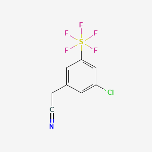 molecular formula C8H5ClF5NS B1425780 3-氯-5-(五氟硫基)苯乙腈 CAS No. 1240257-75-3
