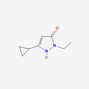 molecular formula C8H12N2O B1425786 3-环丙基-1-乙基-1H-吡唑-5-醇 CAS No. 1566720-90-8