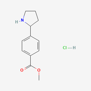 molecular formula C12H16ClNO2 B1425792 Methyl 4-(pyrrolidin-2-yl)benzoate hydrochloride CAS No. 1203685-30-6