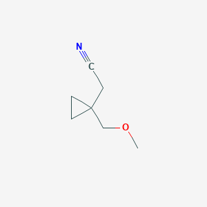 molecular formula C7H11NO B1425795 2-[1-(Methoxymethyl)cyclopropyl]acetonitrile CAS No. 1188283-95-5